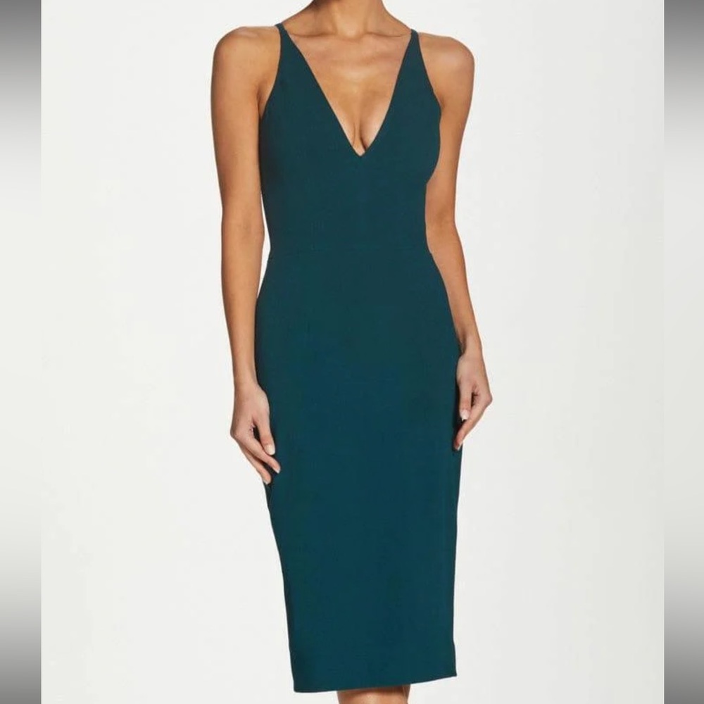 NWOT Dress the Population Lyla in peacock